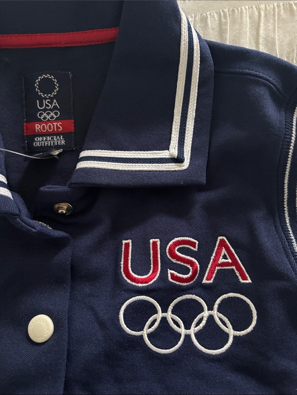Roots Navy Sleeveless USA Olympic Vest 2004 Official - Picture 7 of 12